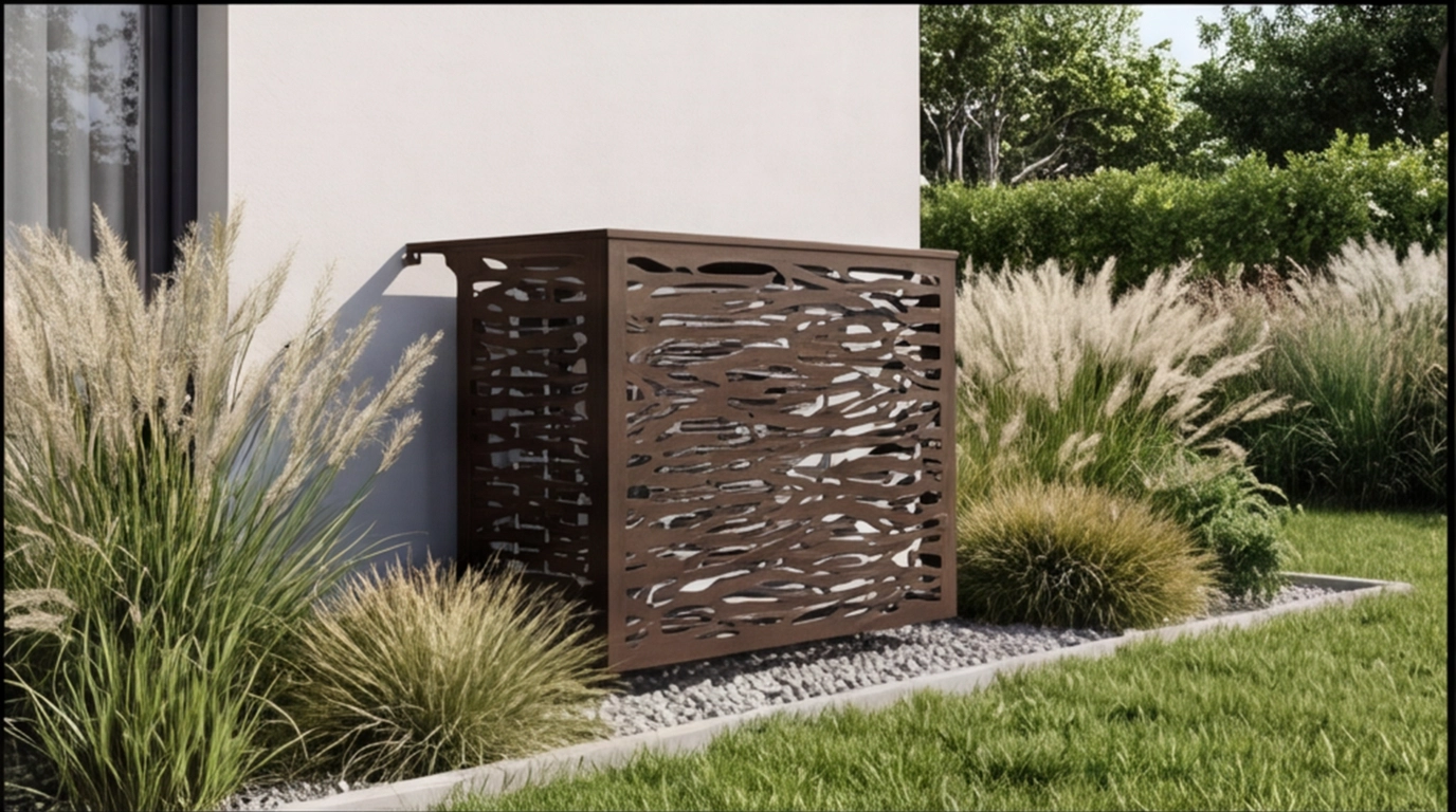 Cache climatiseur extérieur fixation murale, motif Jungle-4