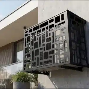 Cache climatiseur extérieur fixation murale, motif Modulo-3