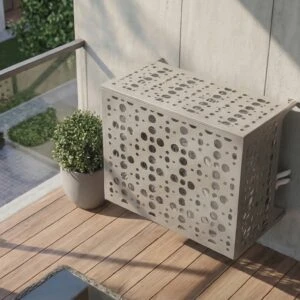 Cache climatiseur extérieur fixation murale, motif Orbia-2