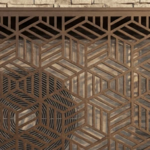 Cache climatiseur extérieur fixation murale, motif Origami-1