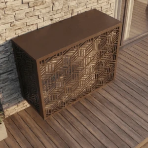 Cache climatiseur extérieur fixation murale, motif Origami-2