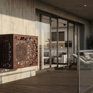 Cache climatiseur extérieur fixation murale, motif Palermo-1