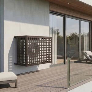 Cache climatiseur extérieur fixation murale, motif Perfora-2