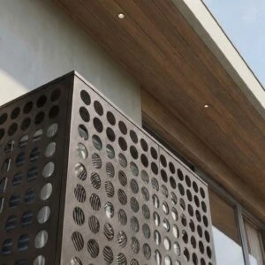 Cache climatiseur extérieur fixation murale, motif Perfora-3