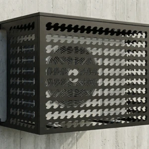 Cache climatiseur extérieur fixation murale, motif Poseidon-2