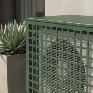 Cache climatiseur extérieur fixation murale au motif Quadria-1