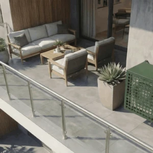 Cache climatiseur extérieur fixation murale au motif Quadria-2