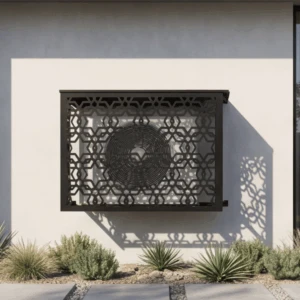 Cache climatiseur extérieur fixation murale, motif Samarah-2