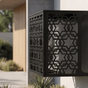 Cache climatiseur extérieur fixation murale, motif Samarah-3