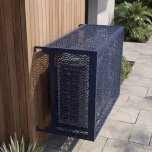 Cache climatiseur extérieur fixation murale, motif Seigaiha-3