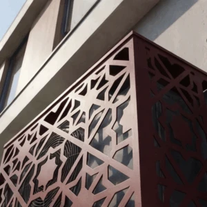 CCLIM-EXT-ZELLIGUE-R-MUR(2) Cache climatiseur extérieur fixation murale, motif Zelligue-2