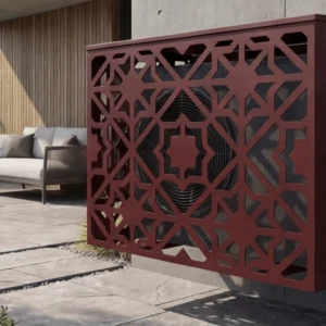 CCLIM-EXT-ZELLIGUE-R-MUR(3) Cache climatiseur extérieur fixation murale, motif Zelligue-3