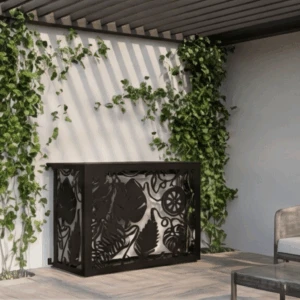 Cache climatiseur extérieur fixation mur, motif Tropik-1