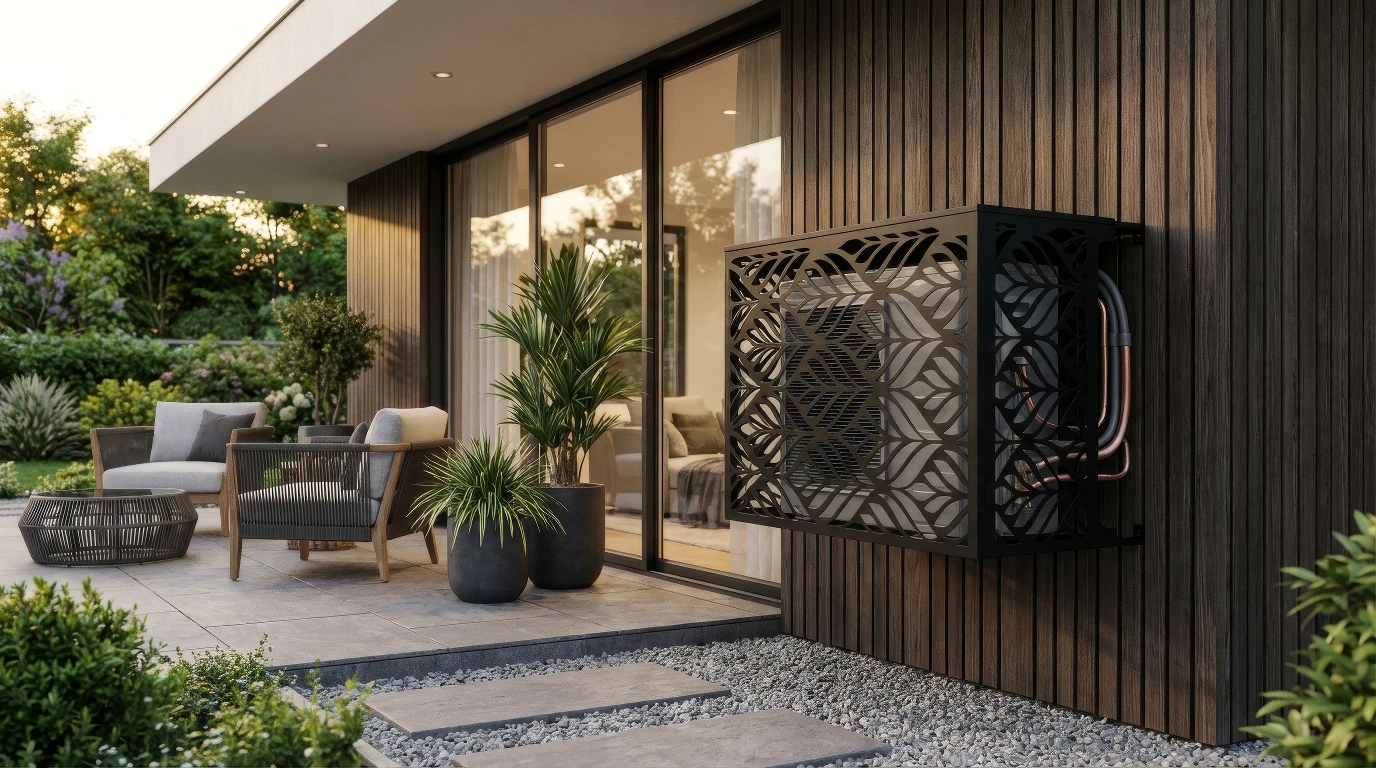 CCLIM-EXT-CANOPIA-N-MUR Cache climatiseur extérieur fixation mur, motif Canopia-2