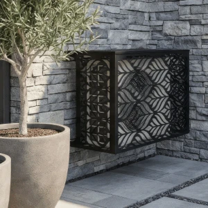 CCLIM-EXT-CANOPIA-N-MUR Cache climatiseur extérieur fixation mur, motif Canopia-3