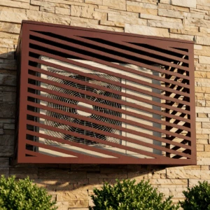 CCLIM-EXT-DIAGONA-R-MUR(1) Cache climatiseur extérieur fixation murale, motif Diagona-1