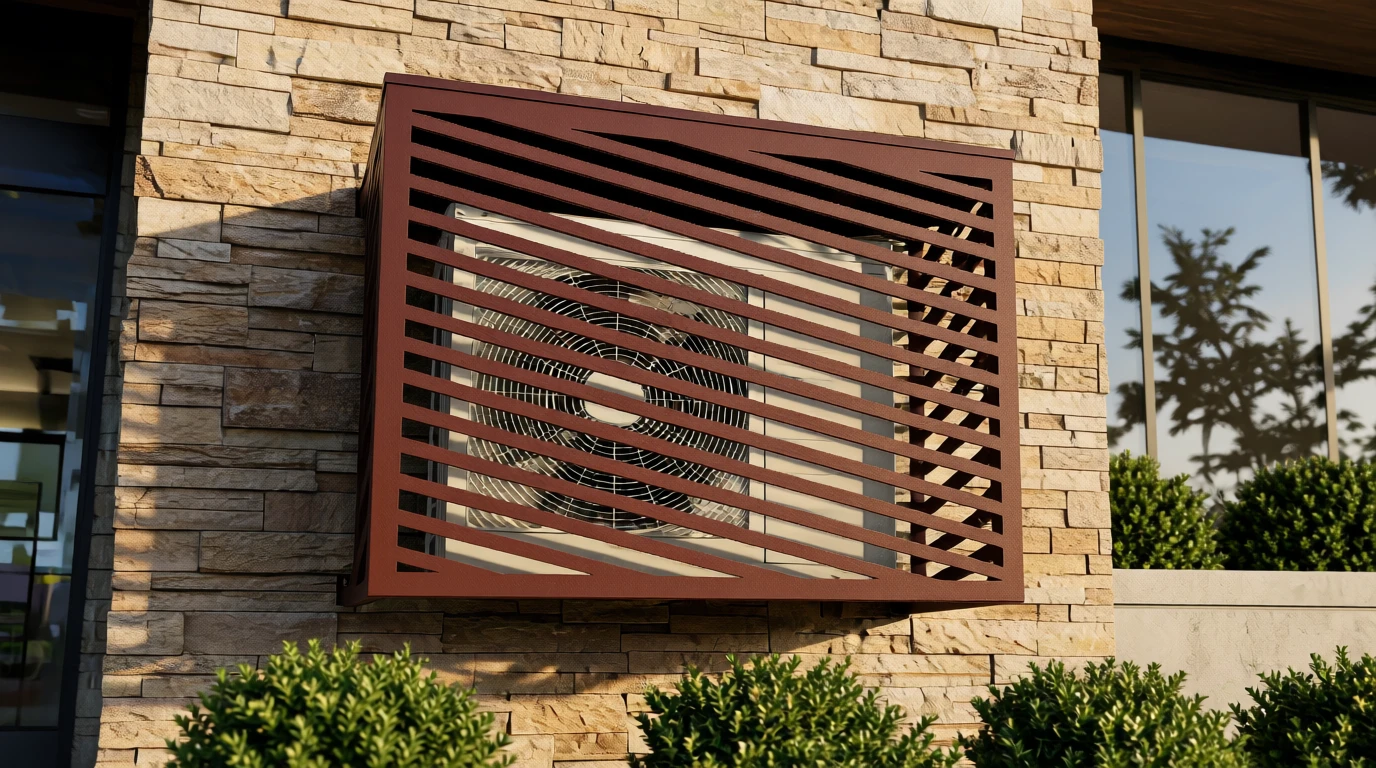 CCLIM-EXT-DIAGONA-R-MUR(1) Cache climatiseur extérieur fixation murale, motif Diagona-1