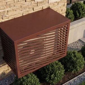 CCLIM-EXT-DIAGONA-R-MUR(2) Cache climatiseur extérieur fixation murale, motif Diagona-2