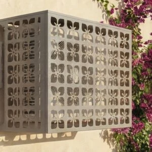 Cache climatiseur extérieur fixation murale, motif Faïence-3