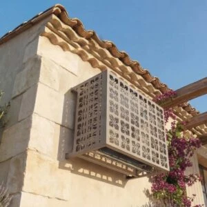 Cache climatiseur extérieur fixation murale, motif Faïence-1