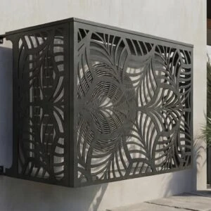 Cache climatiseur extérieur fixation murale, motif Folia-2