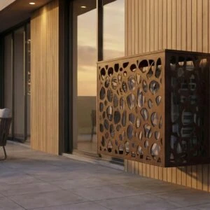 Cache climatiseur extérieur fixation murale, motif Galeo-1