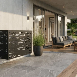 Cache climatiseur extérieur fixation murale, motif Lianes-2