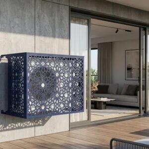 Cache climatiseur extérieur fixation murale, motif Médina-1