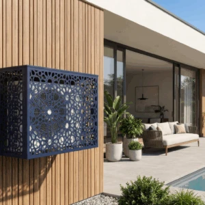 Cache climatiseur extérieur fixation murale, motif Médina-2