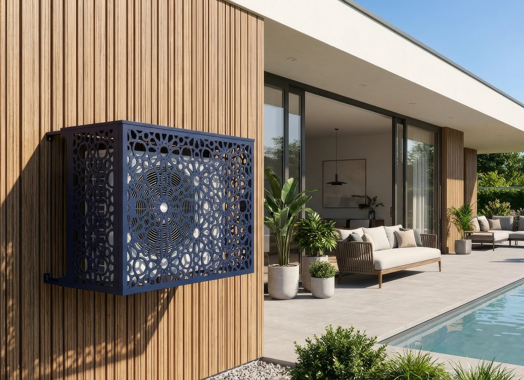 Cache climatiseur extérieur fixation murale, motif Médina-2