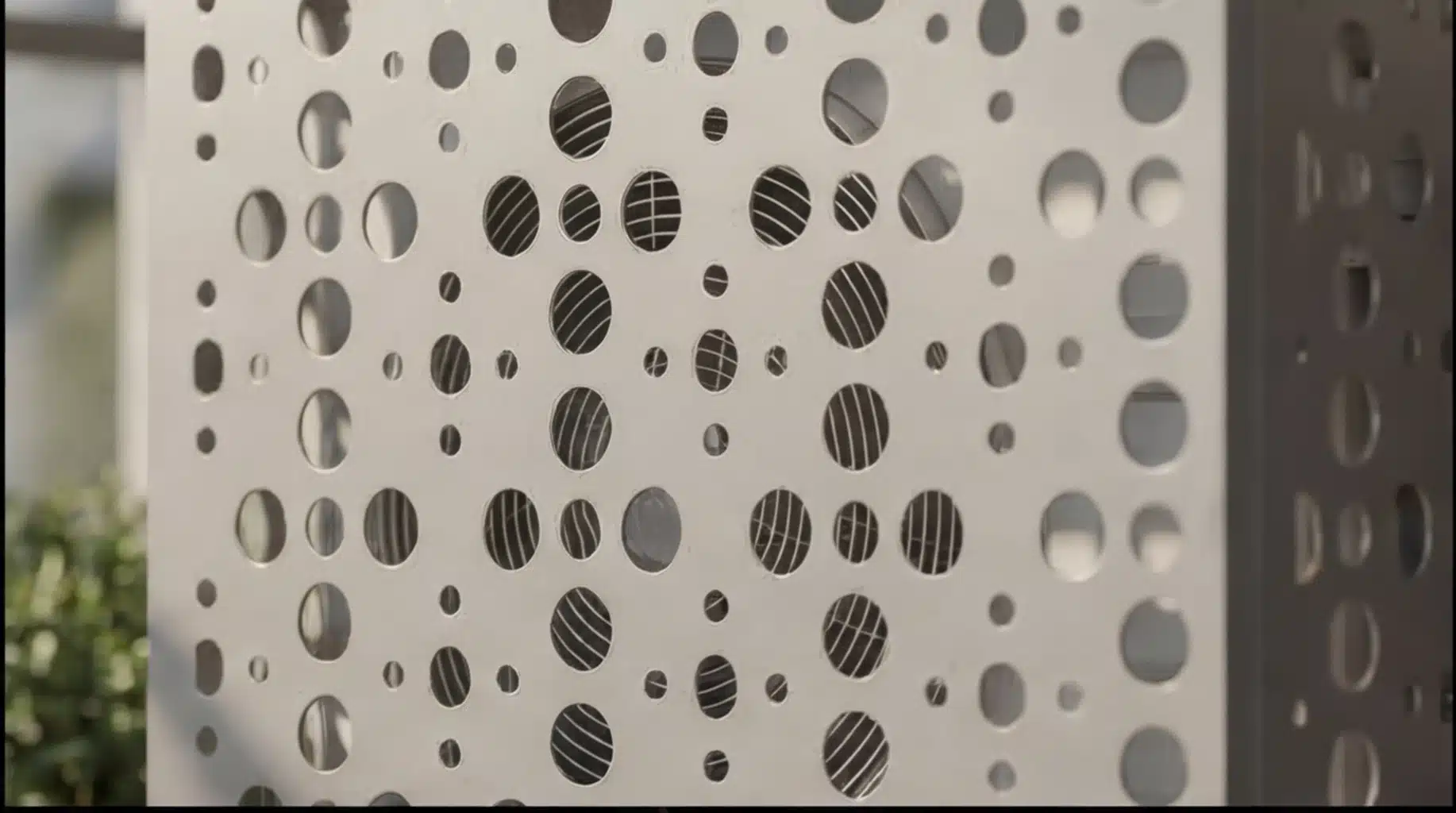 Cache climatiseur extérieur fixation murale, motif Orbia-3