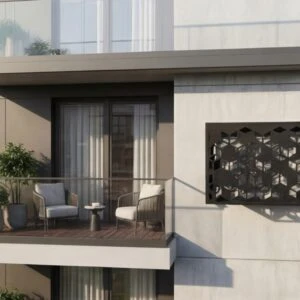 Cache climatiseur extérieur fixation murale, motif Tessella-2