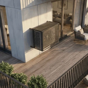 CCLIM-EXT-VENTILA-MUR(3) Cache climatiseur extérieur fixation murale, motif Ventila-3