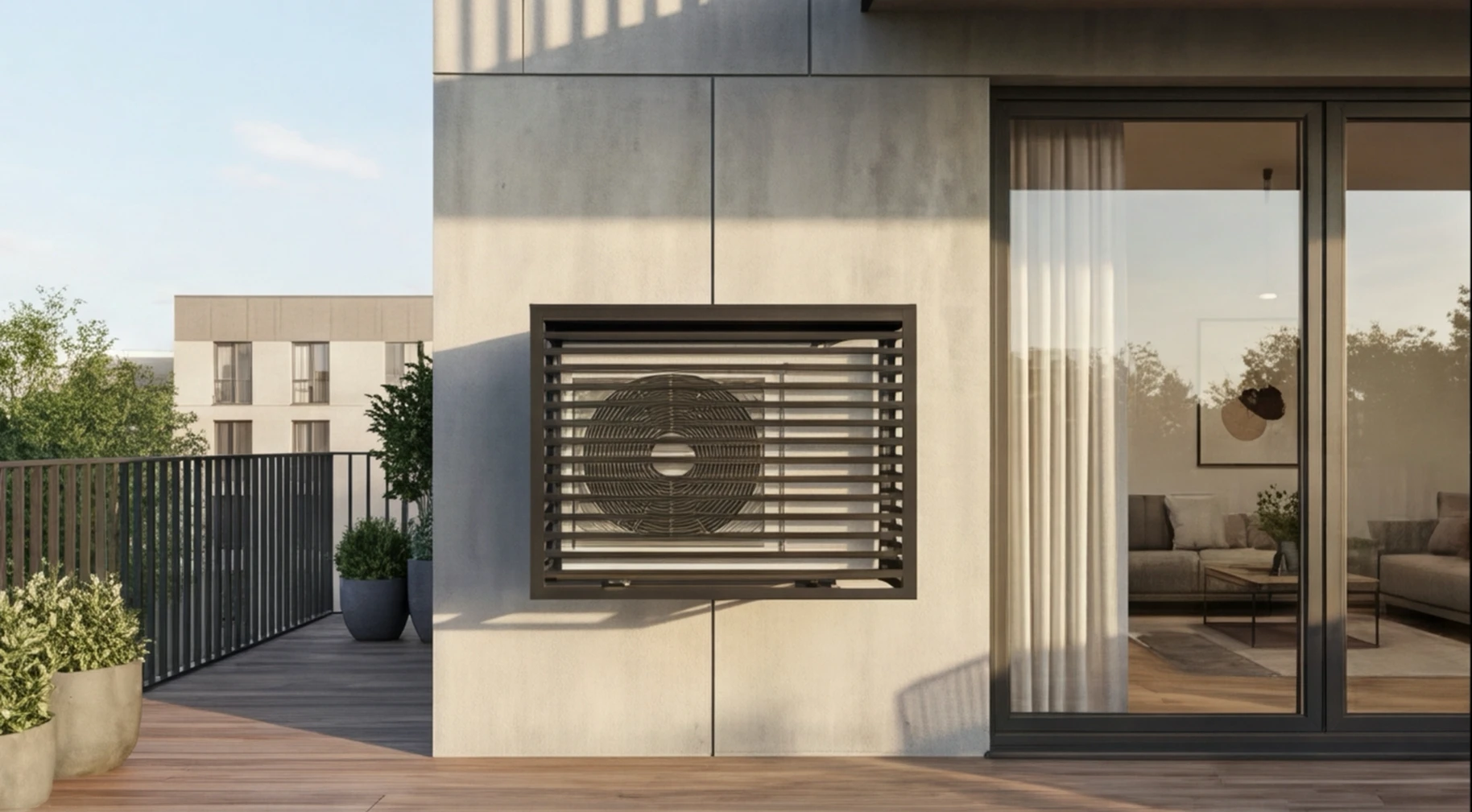 CCLIM-EXT-VENTILA-MUR(1) Cache climatiseur extérieur fixation murale, motif Ventila-1