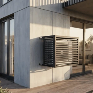 CCLIM-EXT-VENTILA-MUR(2) Cache climatiseur extérieur fixation murale, motif Ventila-2